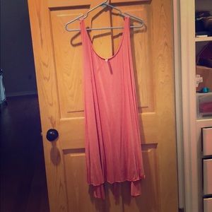 Pink casual dress with tie in back